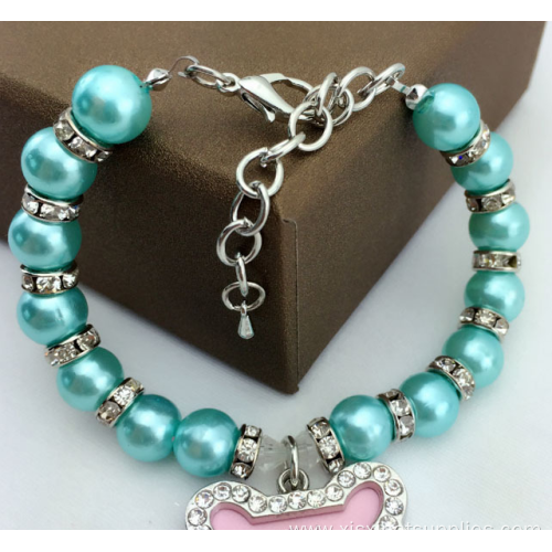 new design jewel collar necklace pearl pet accessories